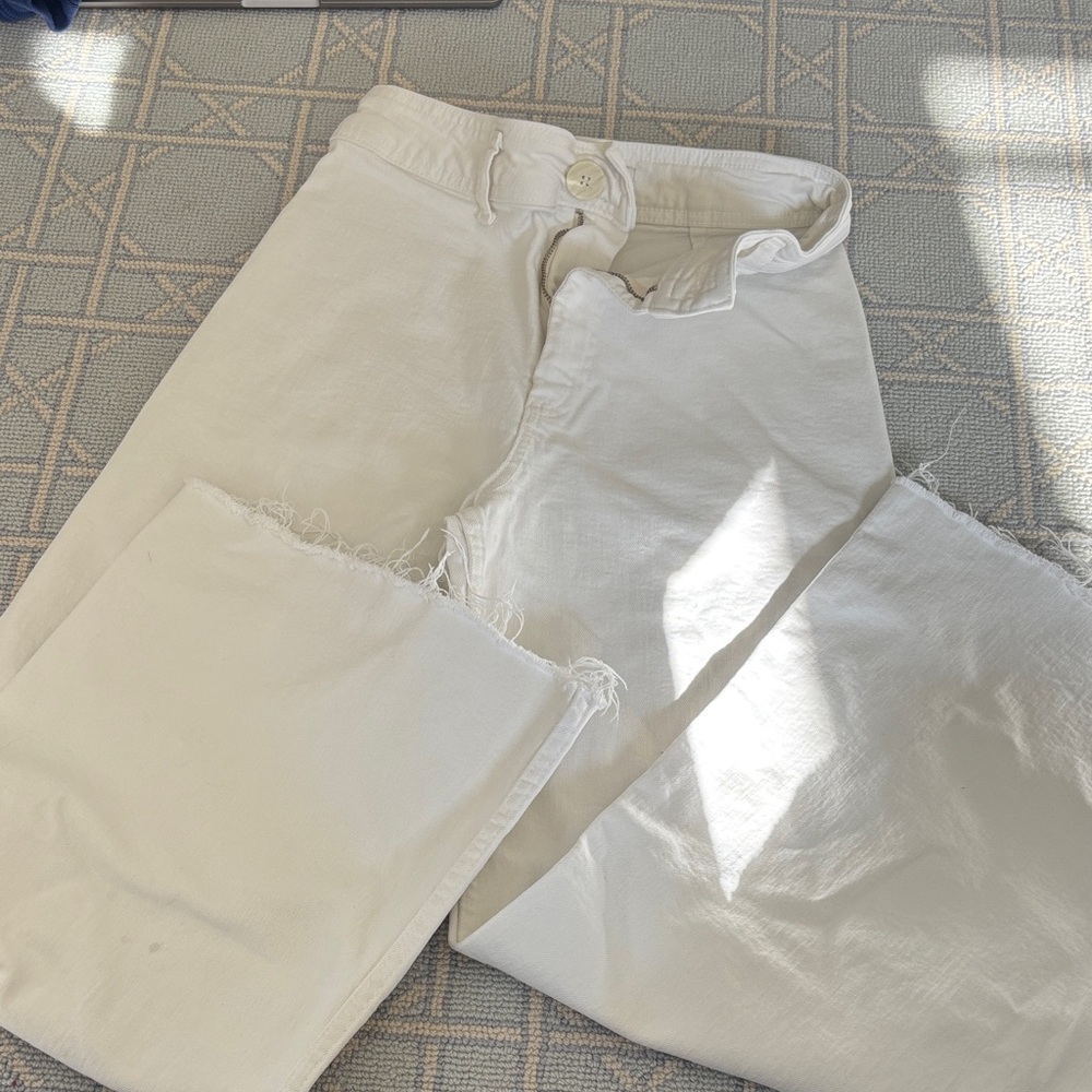 Zara White Buttoned Pants